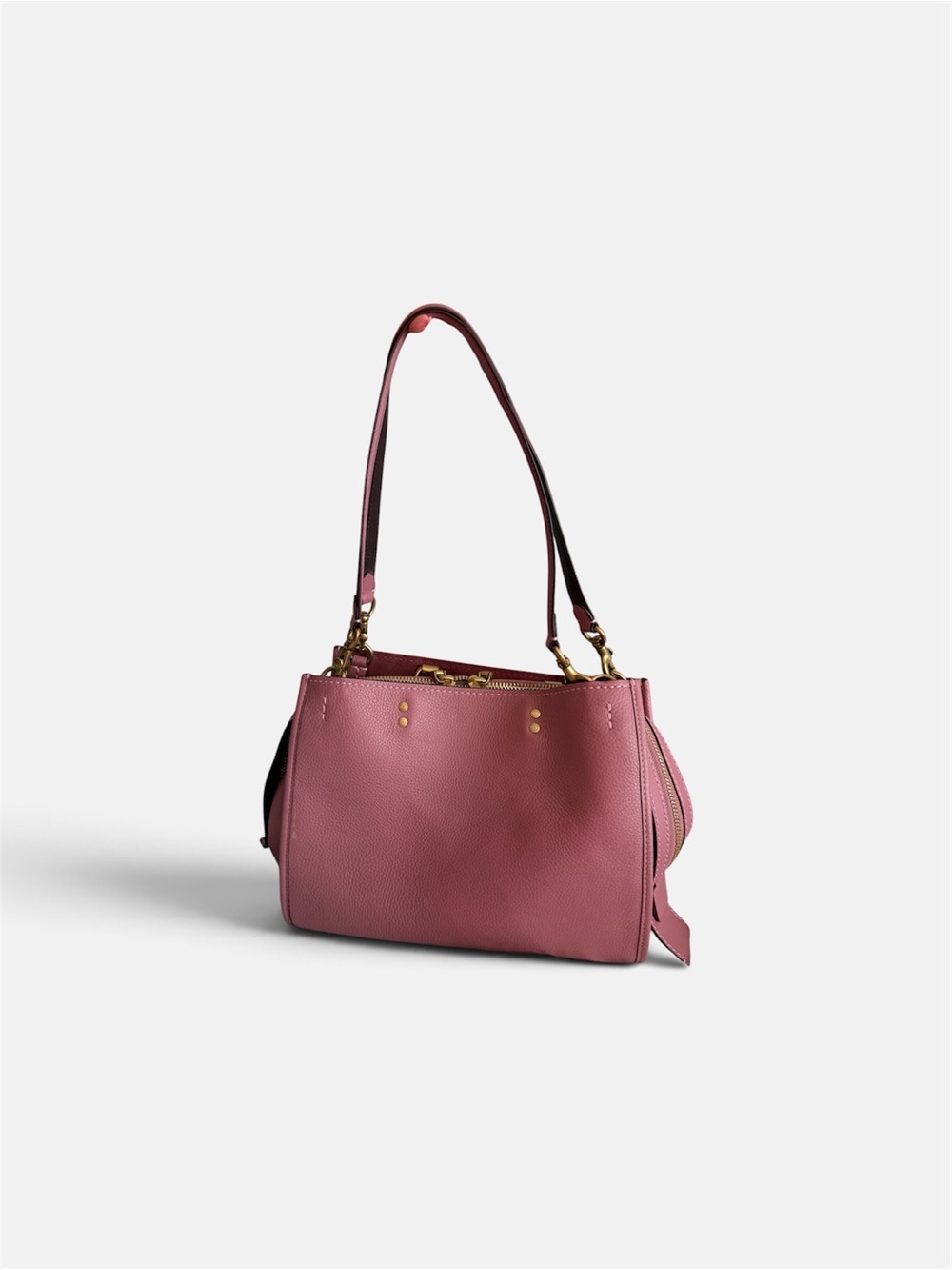 Coach Rogue Dusty Rose Pebble Leather Shoulder Bag with Gold Hardware (RARE)
